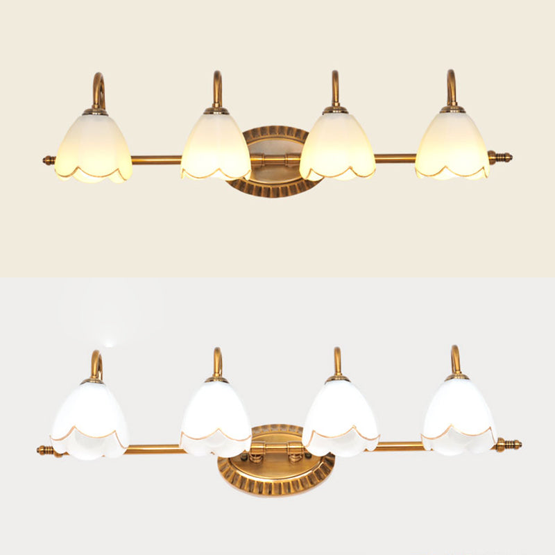 Multi Lights Unique Shade Wall Lighting American Glass Mirror Wall Mounted Light Fixture