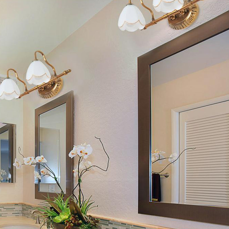 Multi Lights Unique Shade Wall Lighting American Glass Mirror Wall Mounted Light Fixture