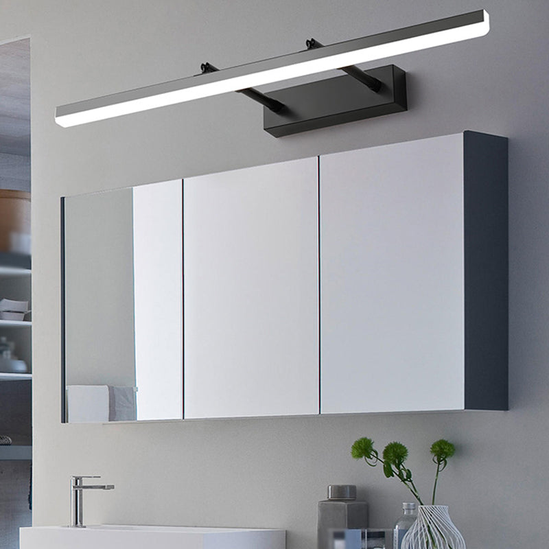 1-Light Metal Linear Mirror Wall Lighting Modern Style Wall Mounted Light Fixture