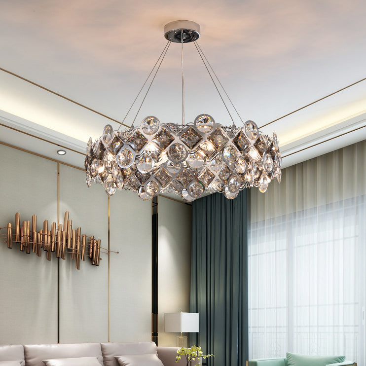 Contemporary Minimalism Chandelier Crystal Geometric Pendant Light for Dining Room