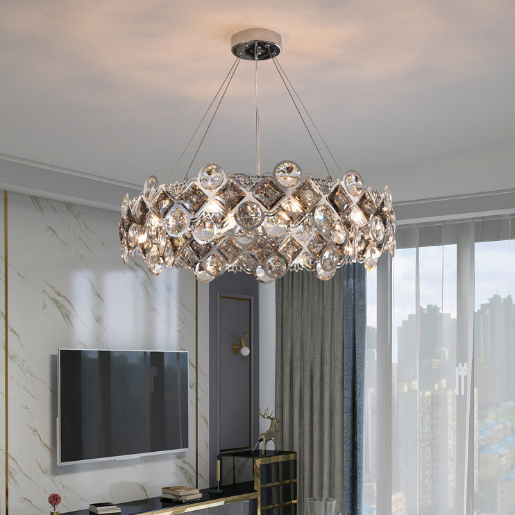 Contemporary Minimalism Chandelier Crystal Geometric Pendant Light for Dining Room