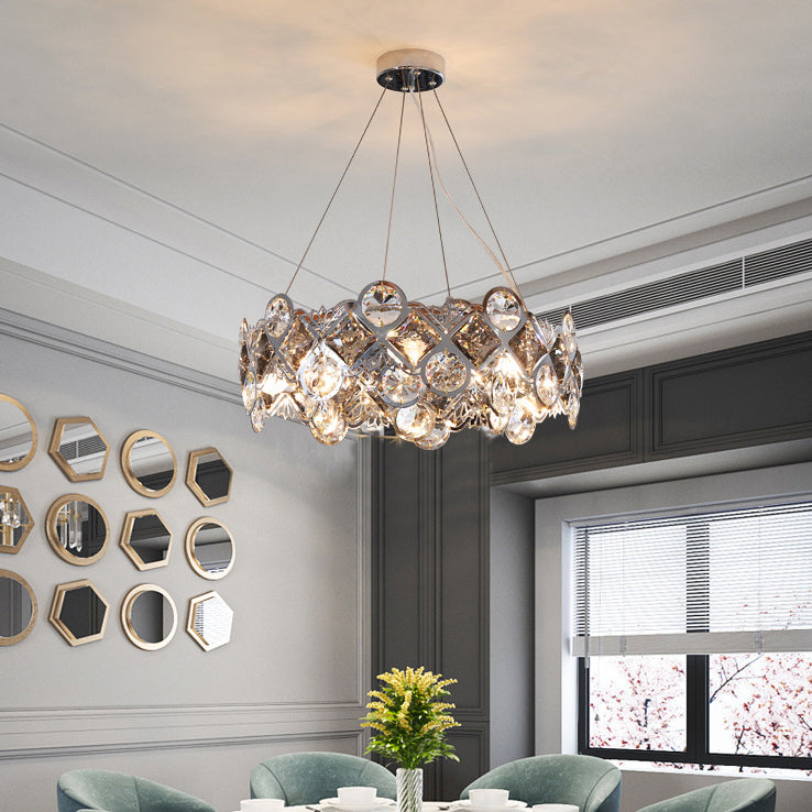 Contemporary Minimalism Chandelier Crystal Geometric Pendant Light for Dining Room