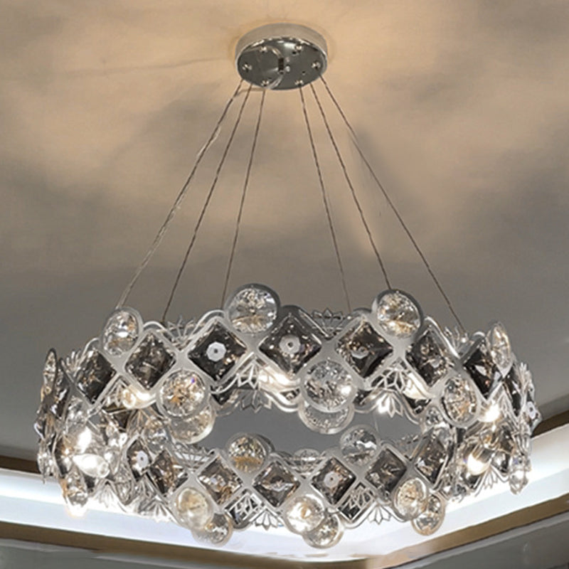 Contemporary Minimalism Chandelier Crystal Geometric Pendant Light for Dining Room