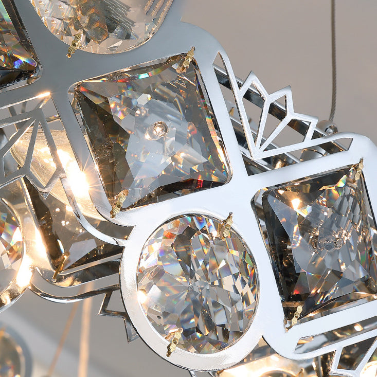 Contemporary Minimalism Chandelier Crystal Geometric Pendant Light for Dining Room