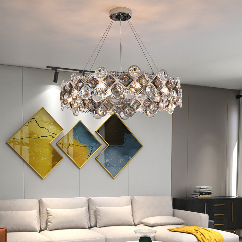 Contemporary Minimalism Chandelier Crystal Geometric Pendant Light for Dining Room