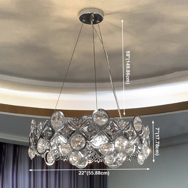 Contemporary Minimalism Chandelier Crystal Geometric Pendant Light for Dining Room