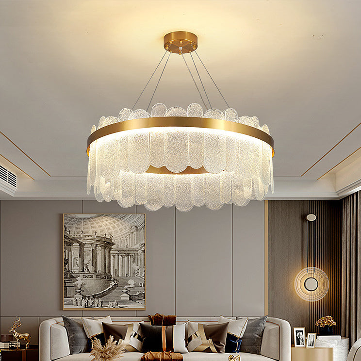 Modern Nordic LED Hanging Light Glass Geometric Chandelier for Living Room