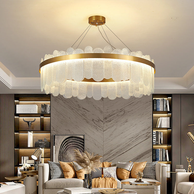 Modern Nordic LED Hanging Light Glass Geometric Chandelier for Living Room