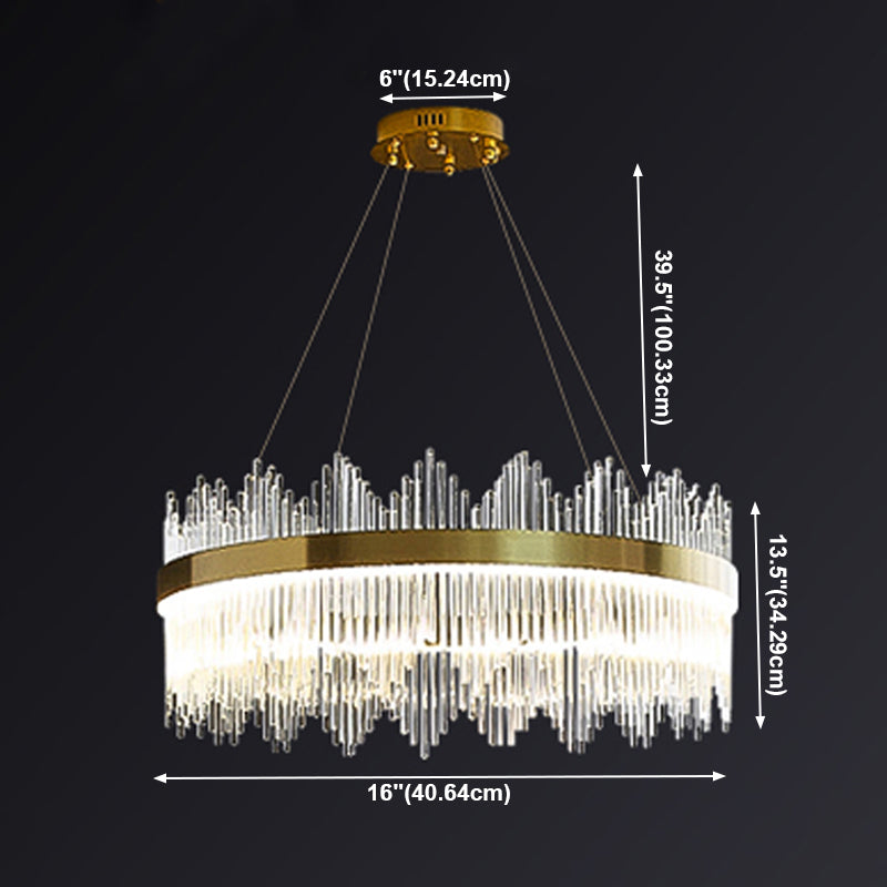 Modern Artistic LED Pendant Light Crystal Circular Chandelier for Living Room