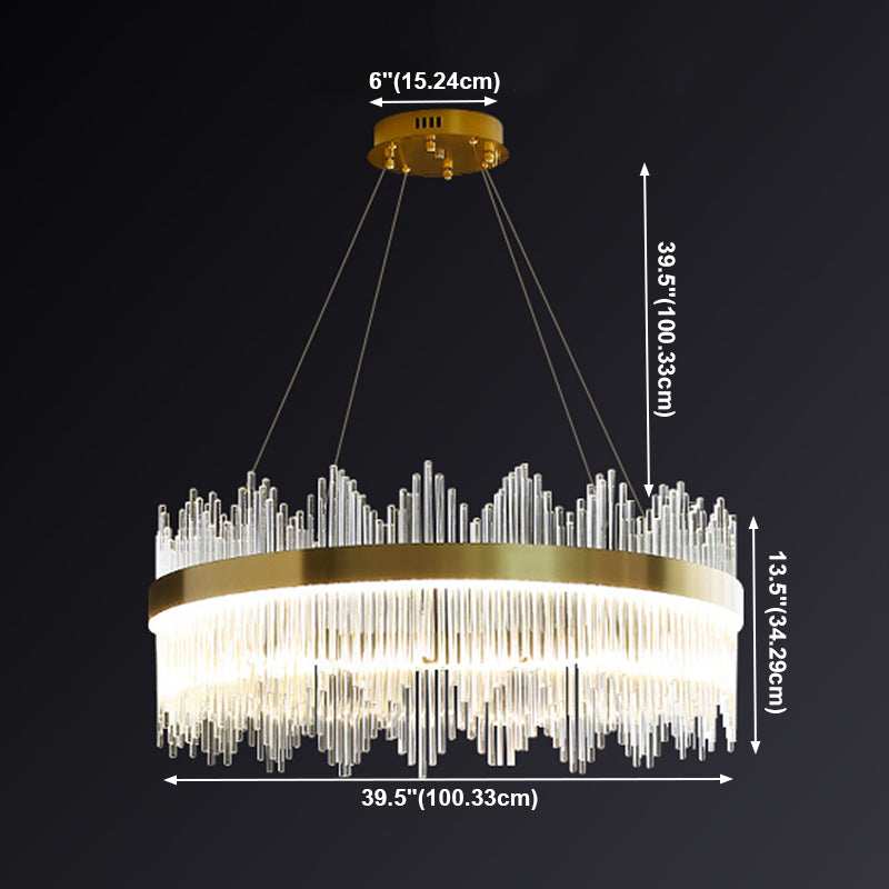 Modern Artistic LED Pendant Light Crystal Circular Chandelier for Living Room