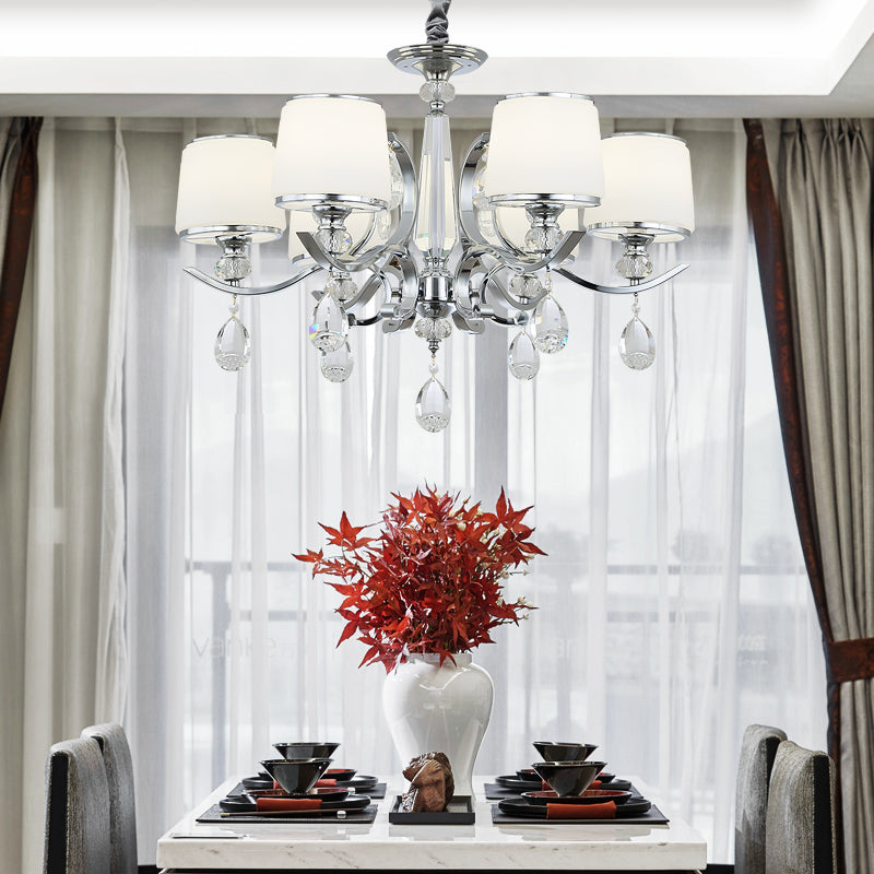 Nordic Modern Style Hanging Pendant Light Metal Chandelier Lighting with Glass Shade