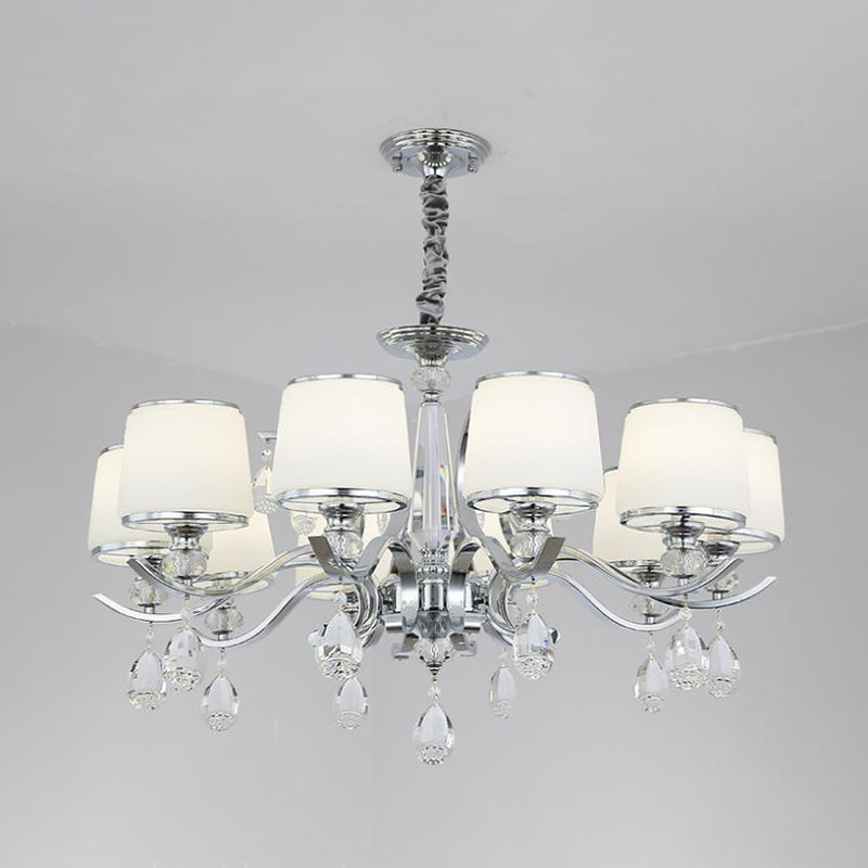 Nordic Modern Style Hanging Pendant Light Metal Chandelier Lighting with Glass Shade