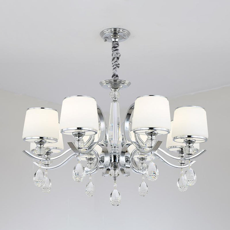 Nordic Modern Style Hanging Pendant Light Metal Chandelier Lighting with Glass Shade