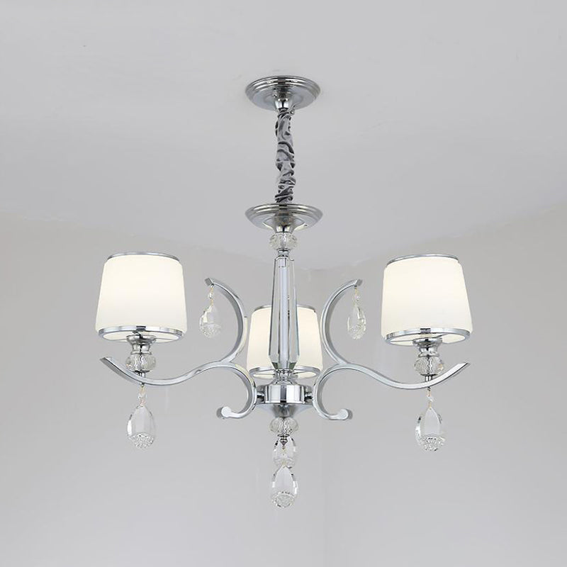 Nordic Modern Style Hanging Pendant Light Metal Chandelier Lighting with Glass Shade