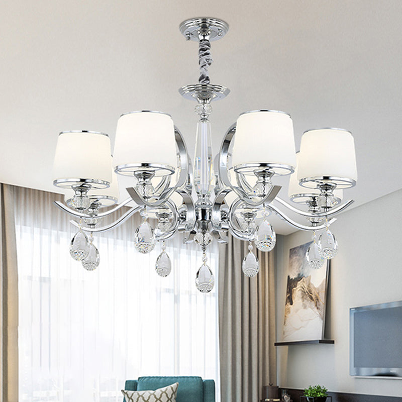 Nordic Modern Style Hanging Pendant Light Metal Chandelier Lighting with Glass Shade