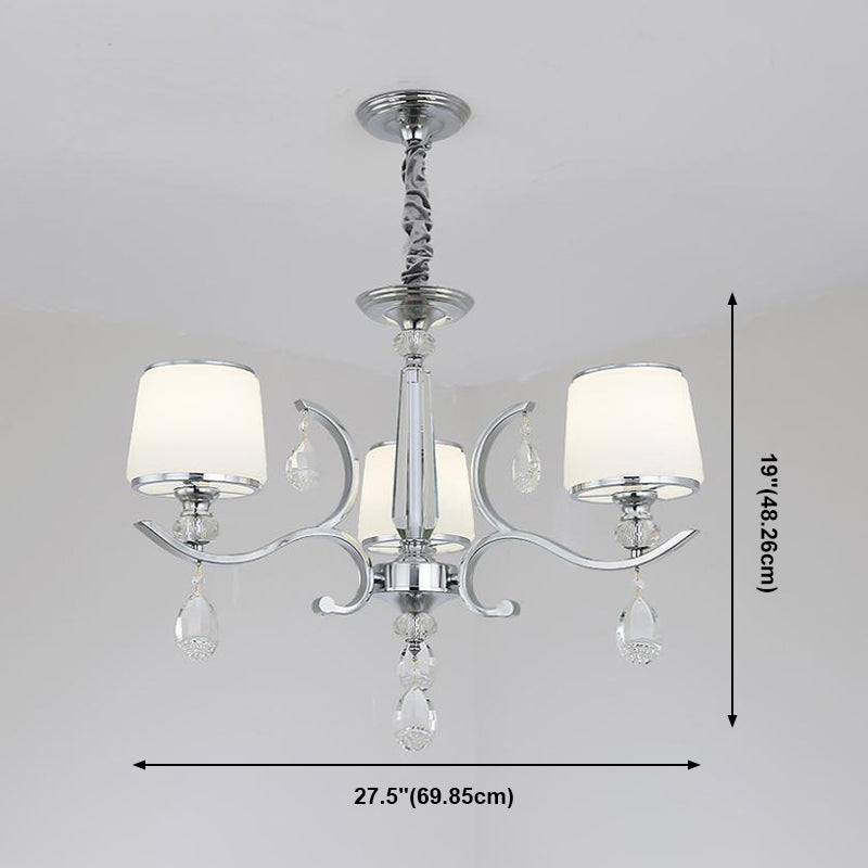 Nordic Modern Style Hanging Pendant Light Metal Chandelier Lighting with Glass Shade