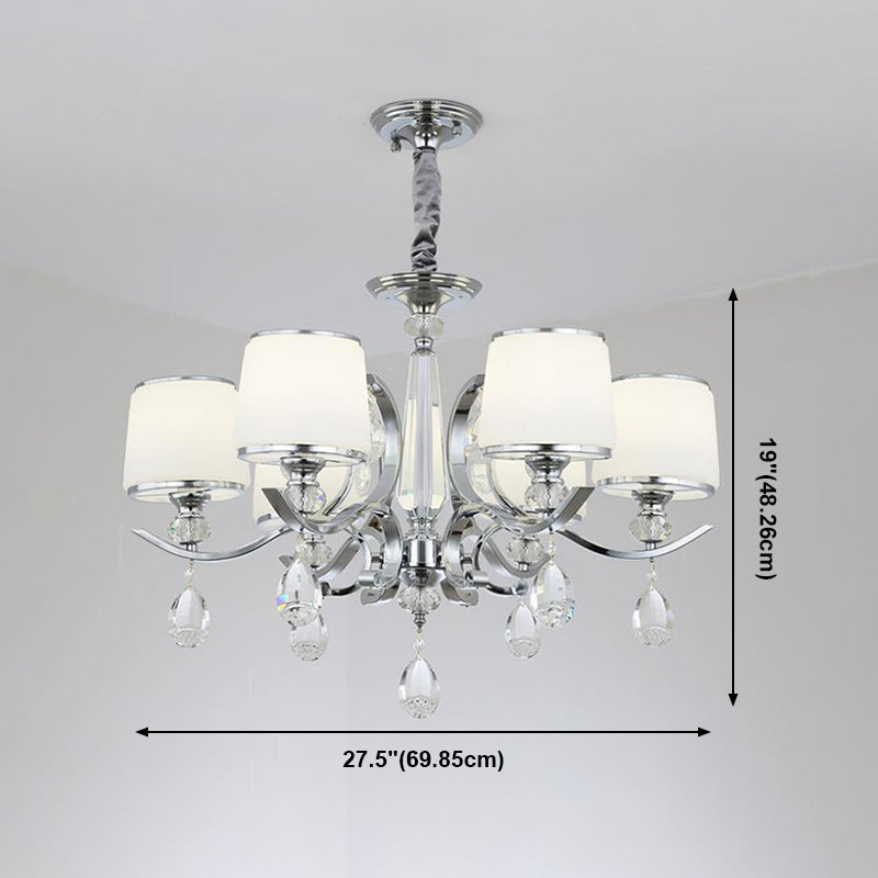 Nordic Modern Style Hanging Pendant Light Metal Chandelier Lighting with Glass Shade