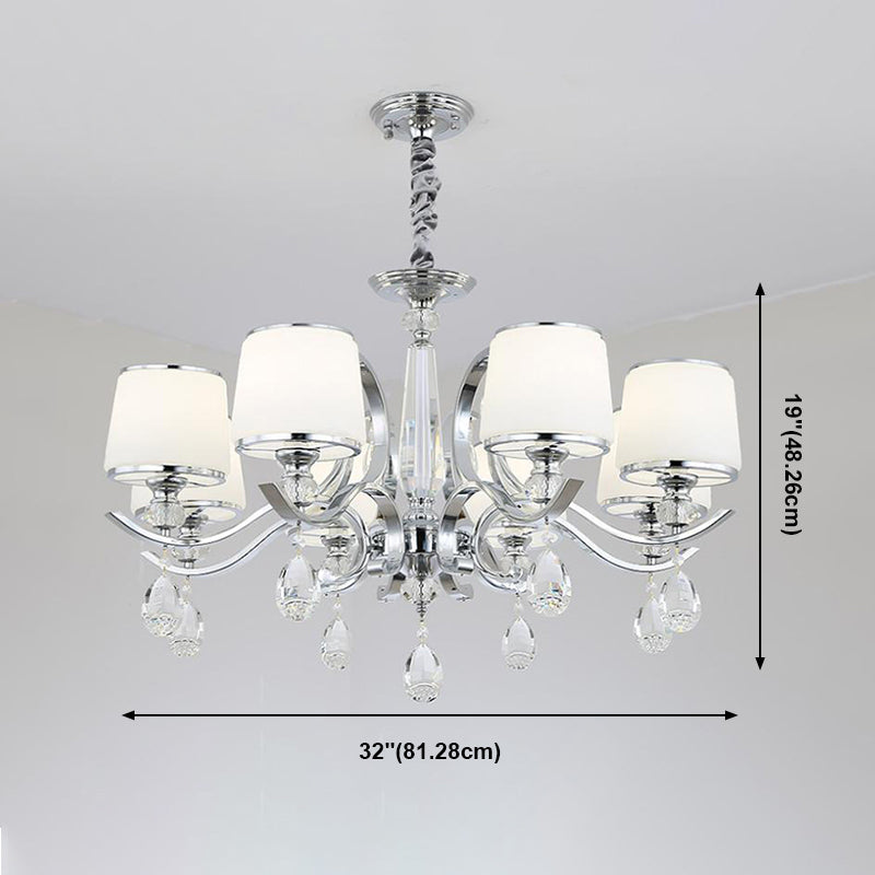 Nordic Modern Style Hanging Pendant Light Metal Chandelier Lighting with Glass Shade