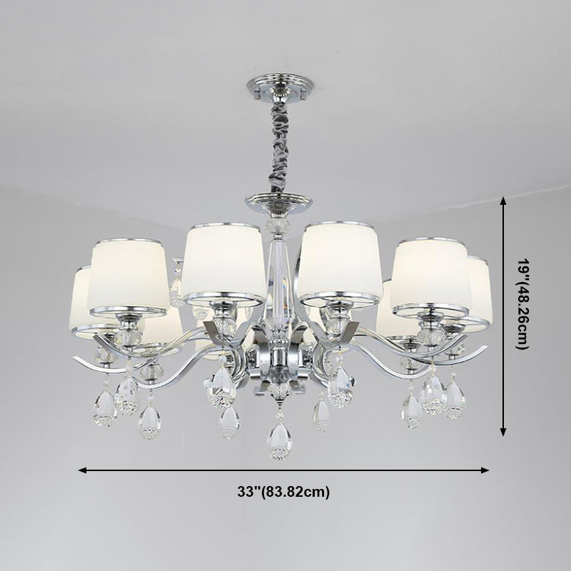 Nordic Modern Style Hanging Pendant Light Metal Chandelier Lighting with Glass Shade