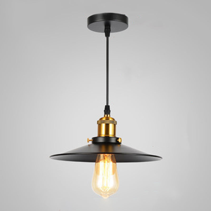 Forma industriale a forma di chiodo in metallo appeso 1 lampada a sospensione leggera in nero per ristorante