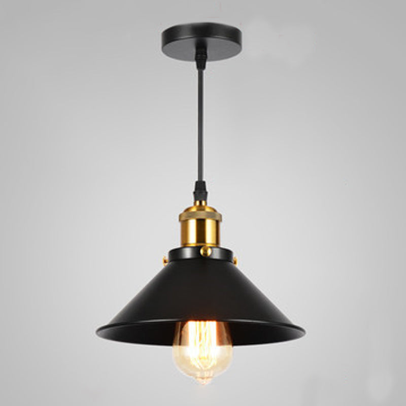 Forma industriale a forma di chiodo in metallo appeso 1 lampada a sospensione leggera in nero per ristorante