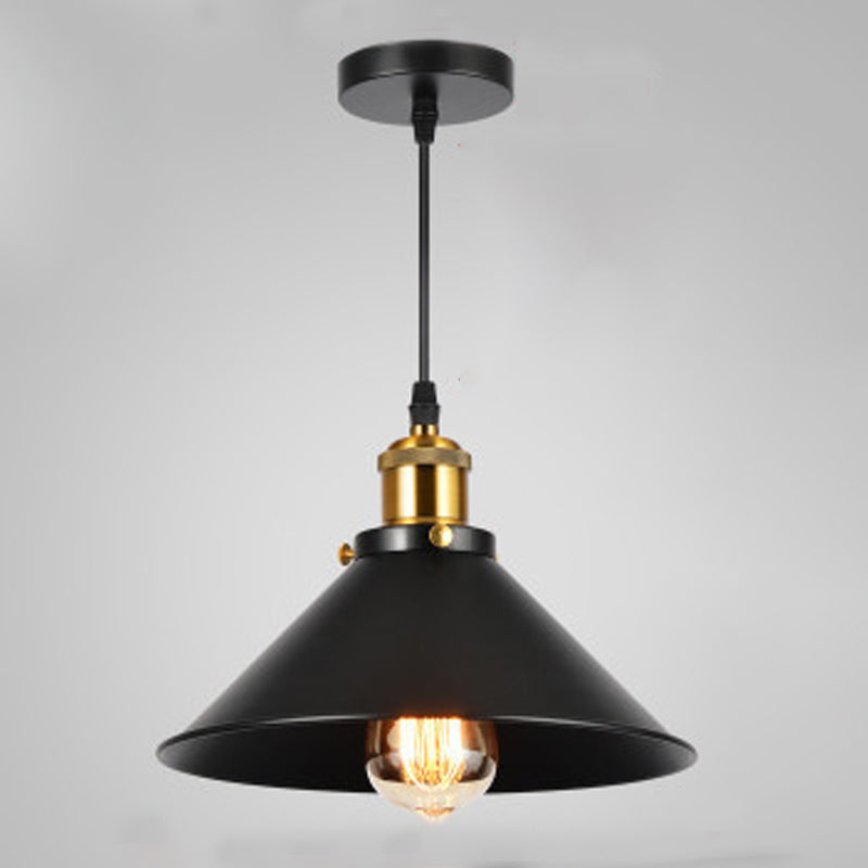 Forma industriale a forma di chiodo in metallo appeso 1 lampada a sospensione leggera in nero per ristorante