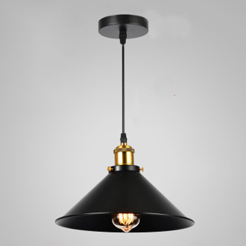 Forma industriale a forma di chiodo in metallo appeso 1 lampada a sospensione leggera in nero per ristorante