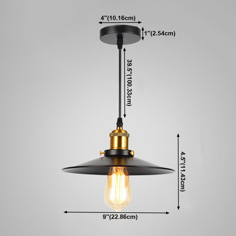 Forma industriale a forma di chiodo in metallo appeso 1 lampada a sospensione leggera in nero per ristorante