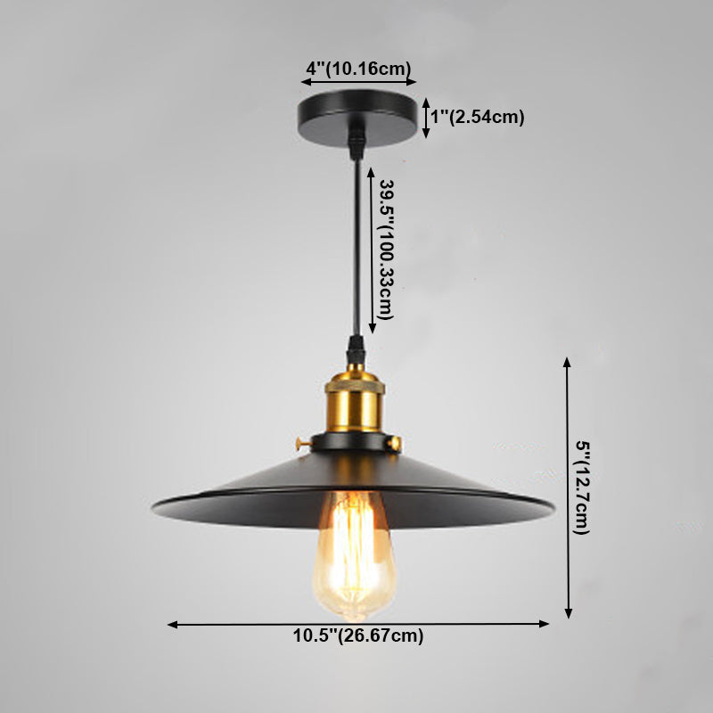 Forma industriale a forma di chiodo in metallo appeso 1 lampada a sospensione leggera in nero per ristorante