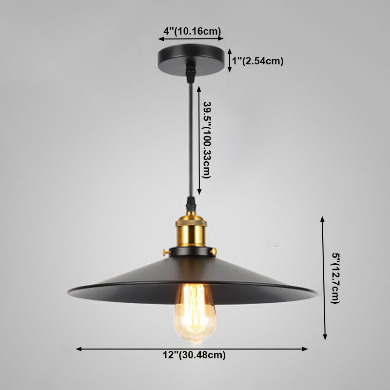 Forma industriale a forma di chiodo in metallo appeso 1 lampada a sospensione leggera in nero per ristorante
