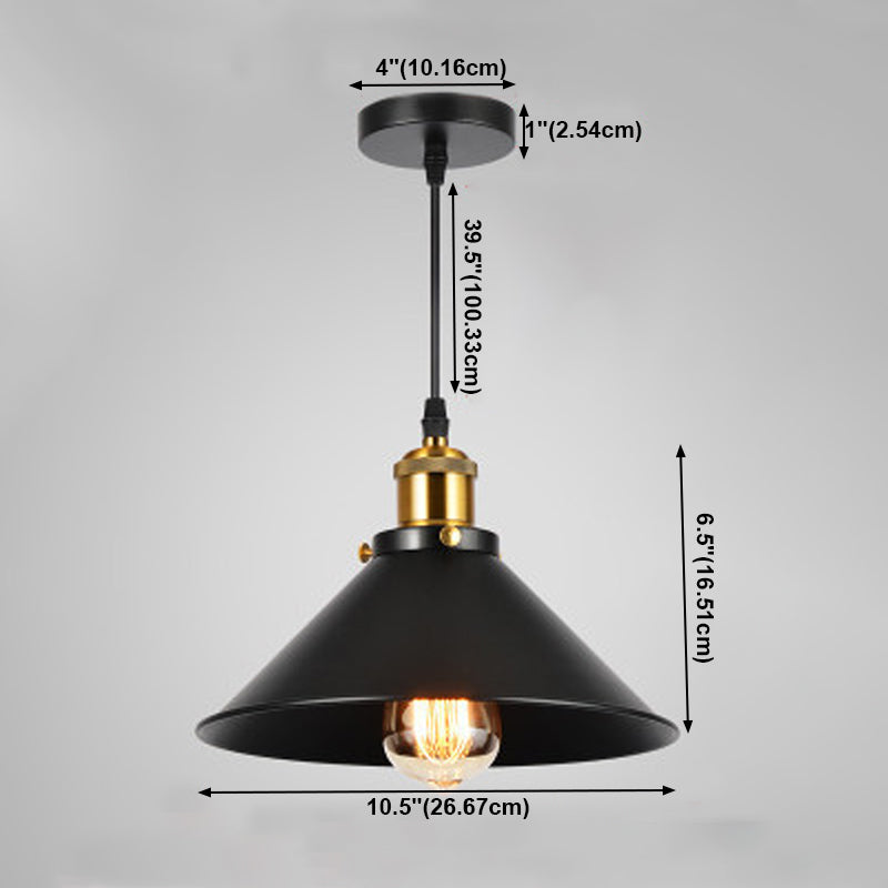 Forma industriale a forma di chiodo in metallo appeso 1 lampada a sospensione leggera in nero per ristorante