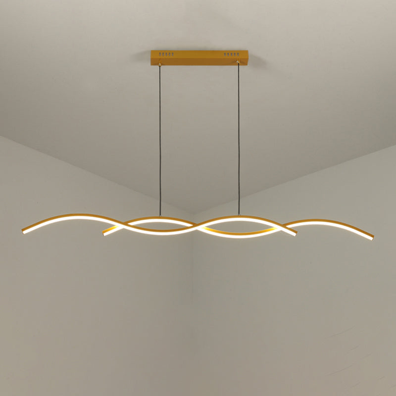 Dining Room LED Island Light Modern Style Kitchen Bar LED Wavy Dining Pendant Lamp