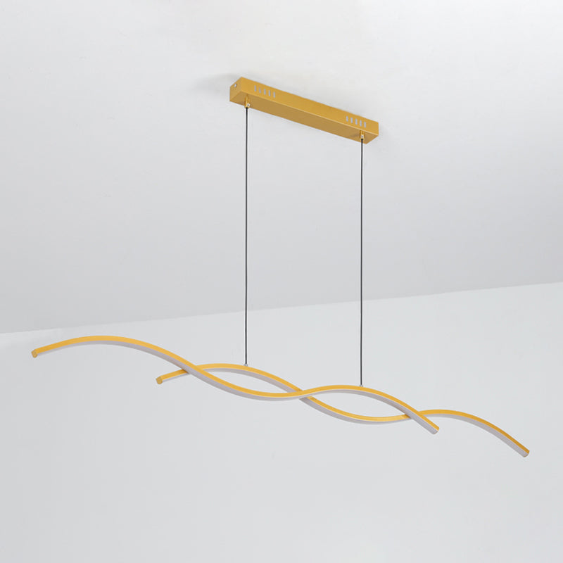 Dining Room LED Island Light Modern Style Kitchen Bar LED Wavy Dining Pendant Lamp