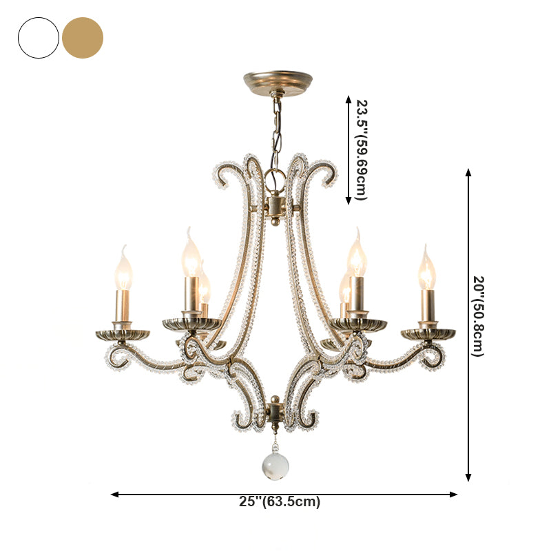Candle Chandelier Light Fixtures American Style Multi-Head Hanging Pendant Lights for Living Room