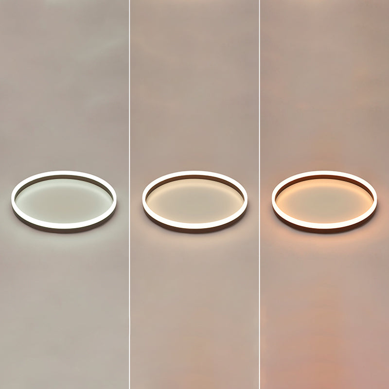 Aluminum LED Ceiling Light Round Black Modern Flush Mount Lamp for Living Room