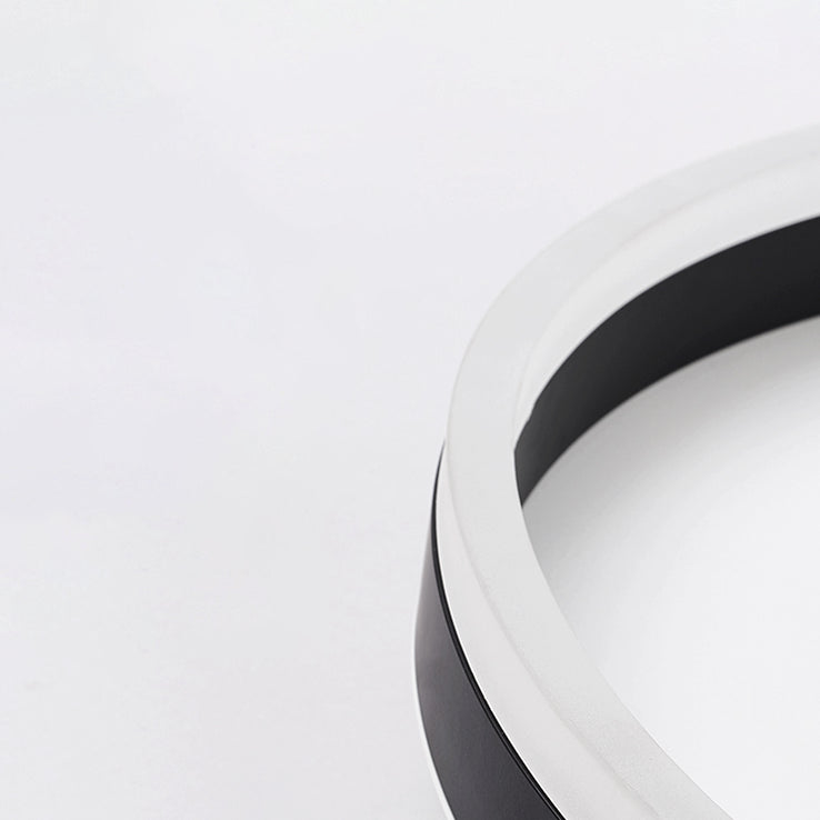 Aluminum LED Ceiling Light Round Black Modern Flush Mount Lamp for Living Room