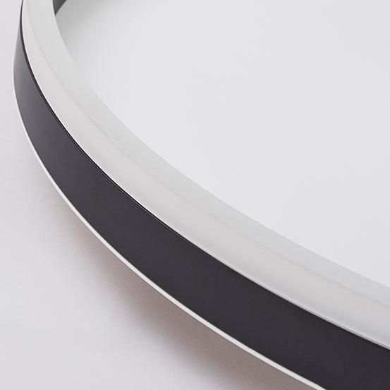 Aluminum LED Ceiling Light Round Black Modern Flush Mount Lamp for Living Room