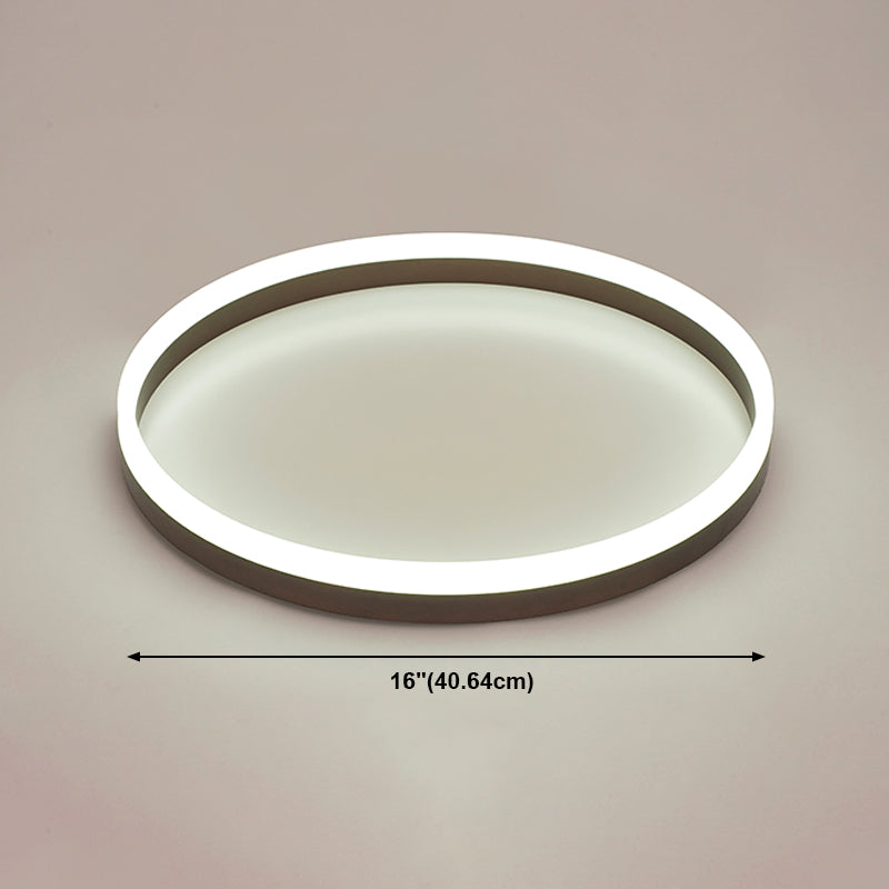 Aluminum LED Ceiling Light Round Black Modern Flush Mount Lamp for Living Room