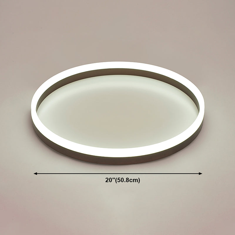Aluminum LED Ceiling Light Round Black Modern Flush Mount Lamp for Living Room