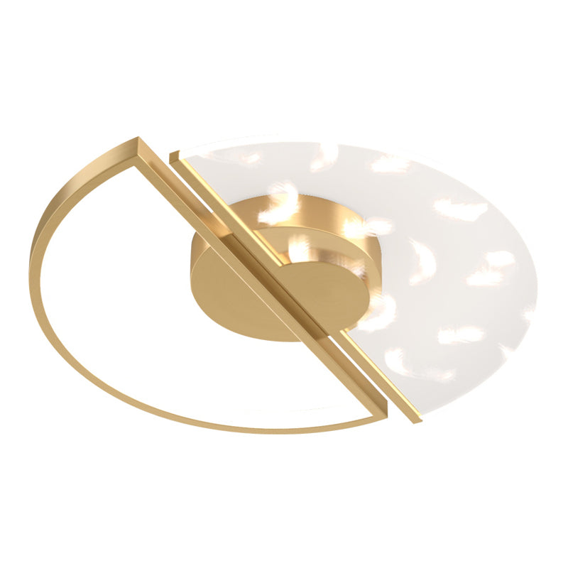 Modern Flush Mount Light Feather Pattern LED Ceiling Light for Bedroom Living Room