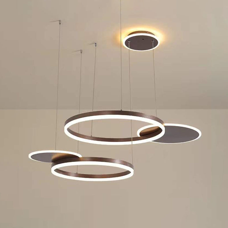Modern Chandelier Light Fixtures 5-Light Hanging Pendant Lamps with White Acrylic Shade