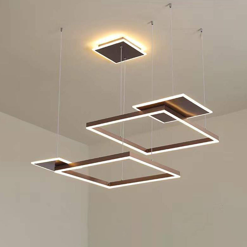 Modern Chandelier Light Fixtures 5-Light Hanging Pendant Lamps with White Acrylic Shade