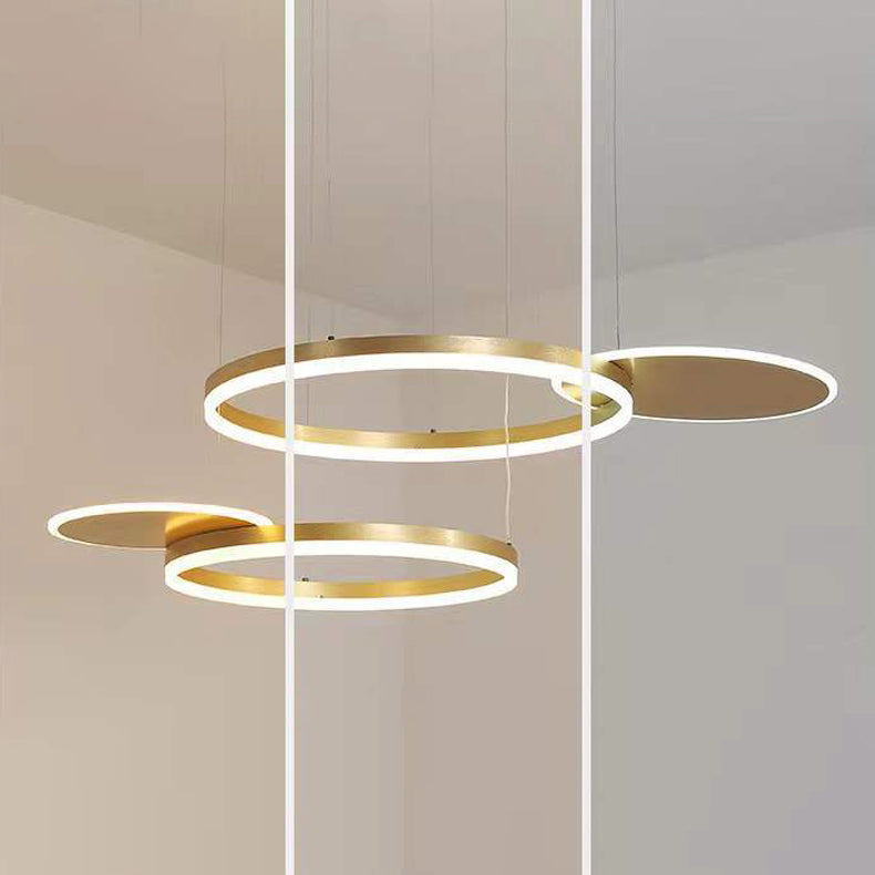 Modern Chandelier Light Fixtures 5-Light Hanging Pendant Lamps with White Acrylic Shade