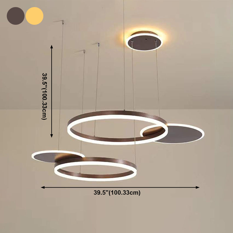 Modern Chandelier Light Fixtures 5-Light Hanging Pendant Lamps with White Acrylic Shade