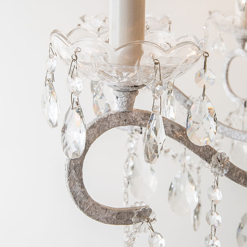 American Style Candle Chandelier Light Fixtures Multi-Head Hanging Pendant Lamps with Crystal
