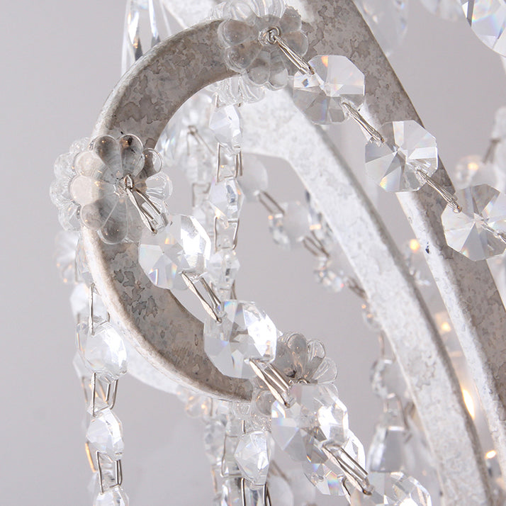American Style Candle Chandelier Light Fixtures Multi-Head Hanging Pendant Lamps with Crystal