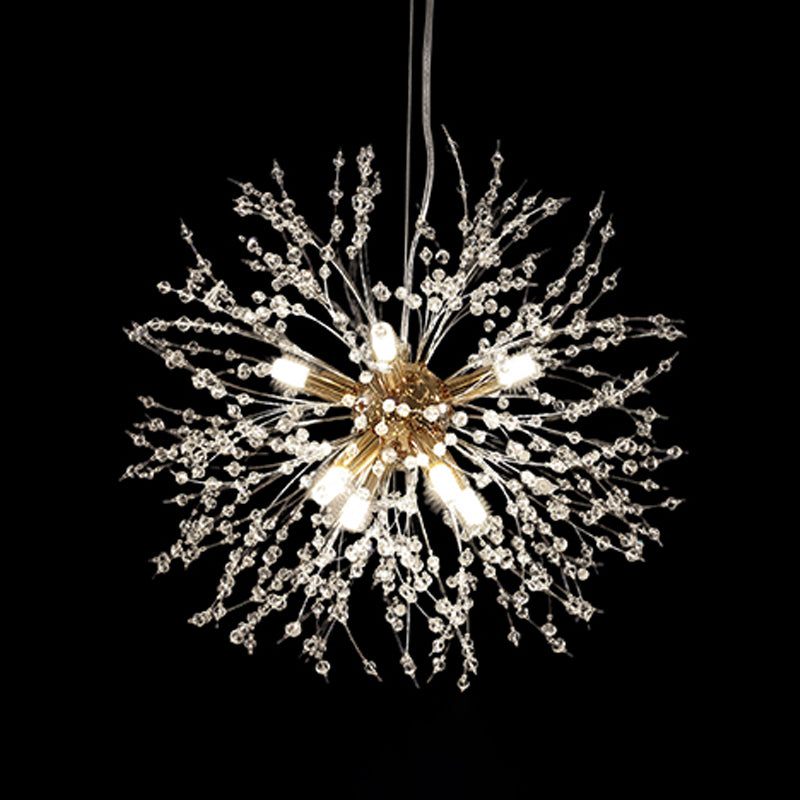 Glowworm Chandelier Light Fixtures Modern Multi-Head Hanging Pendant Lamps for Living Room