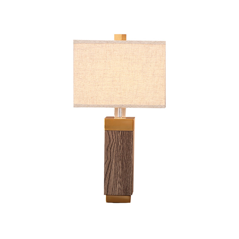 Modernist 1 Glühbirnen -Taskleuchten Flacher rechteckiger Nachttischlampe mit Stoffton