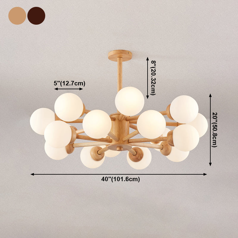 Globe Chandelier Light Fixtures Modern Multi-Head Hanging Pendant Lamps with Glass Shade