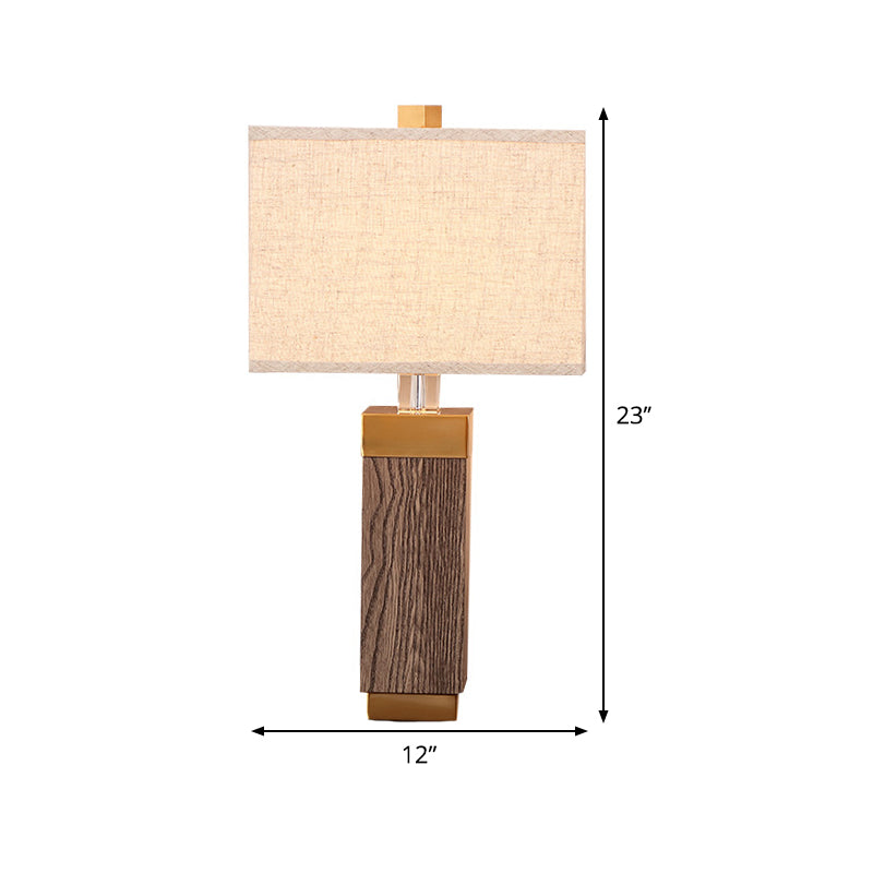 Modernist 1 Glühbirnen -Taskleuchten Flacher rechteckiger Nachttischlampe mit Stoffton